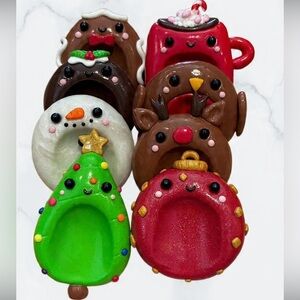 Kawaii Christmas Worry Stones - Handmade